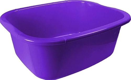 Vision4ever 1x Purple Colour 11 litres Washing Up Bowl Rectangular Plastic Multi-Purpose Basin Mixing Sink Portable Wash Basin, Mixing Sink Tidy Organizer Large Kitchen Portable Dish Washtub