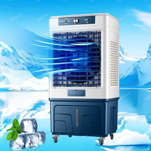 3 en 1 Climatizador Evaporativo, Enfriador de Aire Acondicionado Portatil sin Tubo Exterior, Oscilación Automática de 3 Velocidades, 60-120 L Tanque de Agua(113CM/44.4in)