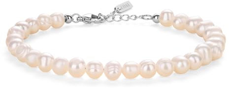 COAI Bracciale da Donna di Perle Naturali, Bracciale di Perle Coltivate di Acqua Dolce da Donna