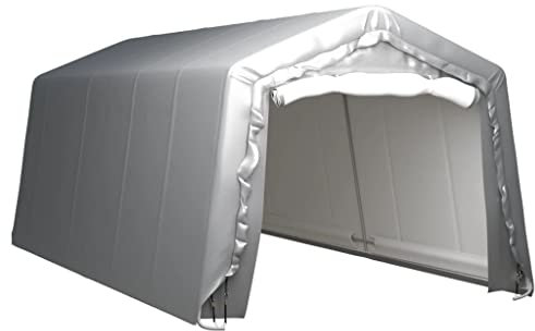 Willood Lagerzelt UV-beständig Industriezelt Zelthalle Weidezelt Zelt Zeltgarage Foliengarage Unterstand Lagerhalle 300x600 cm Stahl Grau