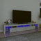 IKAYAA Mobile Porta TV con LED 230 cm Moderno Armadio per TV Supporto TV per Soggiorno o Salotto-Grigio cemento-230 x 36.5 x 40 cm