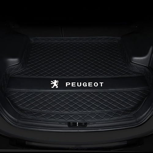 GTFRFD Auto Leder Kofferraummatten, für Peugeot 208 e208 GT GT Line 2020-2023 Kofferraum Cargo Schutzmatte,Auto Kofferraumwanne Innenmatte Zubehör,A