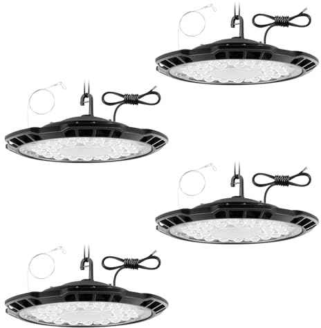 papasbox 4 Stück 150W LED Werkstatt Deckenleuchte Werkstattleuchte Kaltweiß IP65 Wasserdicht Deckenstrahler | Werkstattlampe LED Hallenbeleuchtung Hallenstrahler Industrielampe