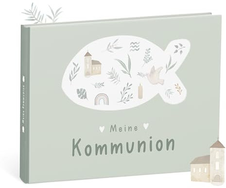 mintkind Erinnerungsalbum Meine Kommunion Salbei – Geschenk zur Kommunion für Jungen und Mädchen – liebevoll gestaltetes Fotoalbum zum Selbstgestalten – perfekte Erinnerung an einen besonderen Tag
