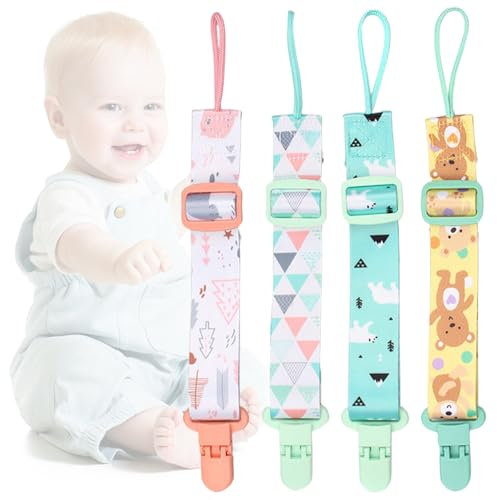 CATOR 3PCS Attache Tetine Tissu, Attache Sucette Bebe, Pacifier Clip Chain, Garde la Tétine Propre, Douce et Flexible, Durable–Haute Ténacité