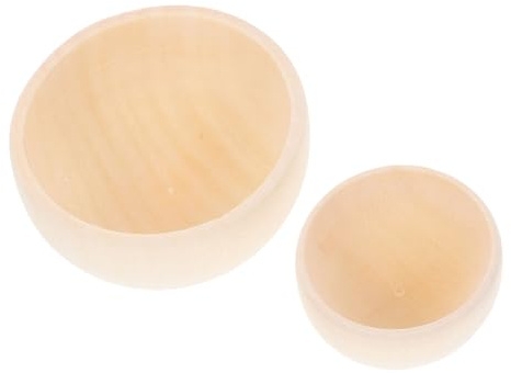 SHINEOFI DIY Wooden Blank Bowls 2pcs Set Unpainted Mini Wooden Bowls for Painting and Home Decoration for Desktop DIY Art Projects and Unique