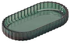 COSMIC Lido. Bandeja para Accesorios de Diseño Elegante y Funcional. Plato Organizador Ovalado para Baño o Cocina de Color Verde