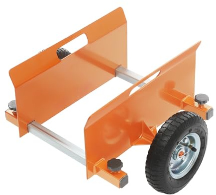 Plattenwagen Max. 300 kg Tragfähigkeit Plattentransportwagen, Plattenklemmwagen mit 20 cm Gummireifen, Transportwagen für Baustellen, Lagerhäuser und Werkstätten (Orange)