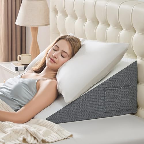 Keilkissen zum Schlafen aus Memory-Schaum, Bettkeil mit Waschbarem Bezug | Ergonomisches Keilkissen aus Memory-Schaum mit stützender Form,ideal zum Schlafen und Entspannen,Bezug abnehmbar und waschbar