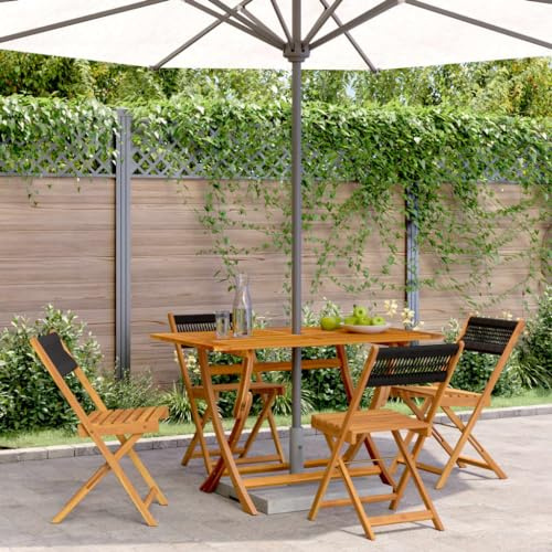 KTHLBRH Klappstuhl für den Garten, Akazienholz, robust, für den Innen- und Außenbereich, faltbar, Transport, Lagerung, Armlehnen, flach, robust, 110 kg