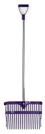 GS Equestrian Shavings Fork, Lightweight Aluminium Stem, Hard-Plastic Head, Ergonomic D-Grip Handle (Purple)