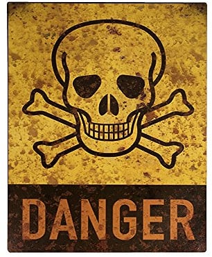 Blechschild DANGER Totenkopf Dekoschild Vintage 25x20cm