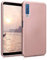 kwmobile Case kompatibel mit Samsung Galaxy A7 (2018) Hülle - Schutzhülle aus Silikon metallisch schimmernd - Handyhülle Metallic Rosegold