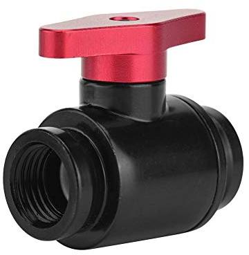 Wasserkühlventil, G1 / 4 Innengewinde -Wasser-Kugelhahn mit Griff für Armaturen des Computer-Wasserkühlsystems(rot)