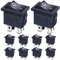 Taiss 10 pezzi interruttore a bilanciere 2 posizioni DPST ON OFF 4 Pin mini Interruttore a Levetta 10A 220-250VAC Universale,per Auto,Camion,Elettrodomestici KCD1-4-201-BK