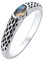 Kuzzoi Herrenring mit Labradorit Stein, Moderner Ring in 925 Sterling Silber, eleganter Silberring mit teils oxidierter Ringschiene, Bandring für Männer, Ringgröße 66, 0609191521_66