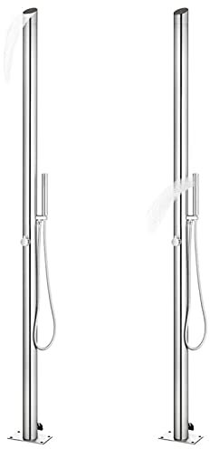 ZHOUMIN Gartendusche, Outdoor Shower, Garten Dusche, Außendusche Garten, Duschkopf Für Gartendusche, Aussendusche, 220 cm Edelstahl