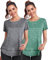 Deaviya Sport T-Shirt Damen, Kurzarmshirt Frauen, Workout Tops Rundhalsausschnitt Athletisch Lässig Laufen Yoga Fitness T-Shirts Locker Seite Split Tee