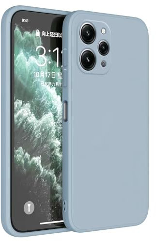 Topme Handyhülle Hülle Fur Redmi 12 (4G) / Redmi 12 5G (6.79 Inches) Case Schutzhülle, Hautschutz Aus TPU Silikonhülle - Rauchblau