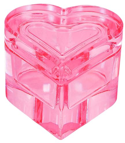minkissy Heart Crystal Glass Nail Art Cup with Lid Nail Dish for Manicure and Mixing and Home Use Prevents Liquid Volatilization