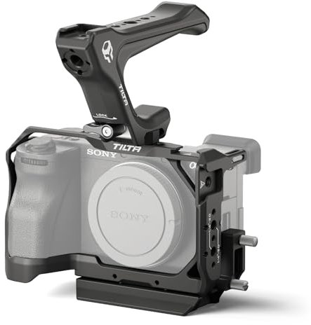 Tilta A6700 Cage, Jaula de cámara Compatible con Sony a6700 Kit Ligero con Sistema de refrigeración, asa Superior NATO y Enganche para raíl NATO- Negro TA-T54-A-B