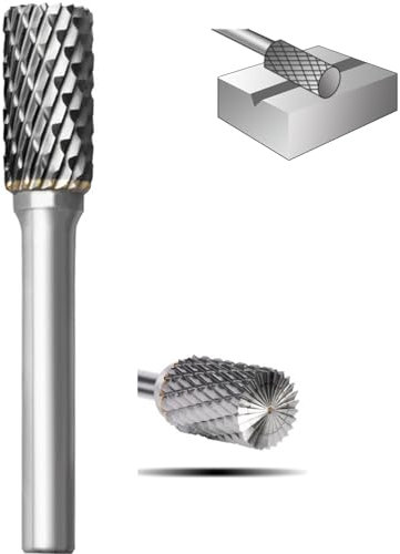 TUAKIMCE Carbide Die Grinder Bits, 6x10mm High Speed Tungsten Double Rotary Burr Drill Bit for Rotary Tool Accessories, Carving Tools for Wood Metal Polishing Steel Plastic Drilling