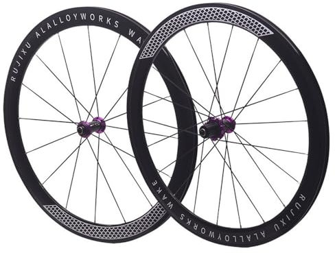 700C V/C Felgenbremse Rennrad Laufradsatz 30mm 40mm 50mm Felgen Fahrräder Vorderrad Hinterrad Schnellspanner Lagernaben Kassette 7-12 Gänge (Color : Purple Hub, Size : 40mm)
