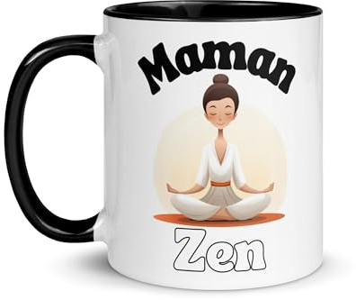 Tasse Méditation Zen Relaxation Sérénité Mug Yoga Paix Pleine Conscience Spiritualité Bouddhisme Cadeau Fête Anniversaire Bien-être Calme Intérieur Moine Bouddha Mandala Maman Mère (Maman Zen)