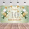 10.Geburtstag Banner Grün Gold,BTZO 10.Geburtstagsbanner,Deko 10 Geburtstag Dekoration Banner Hintergrund für 10 Mädchen und Jungen Geburtstagsfeier Deko