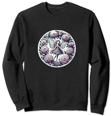 Soft Violet Flower Fairy Garden Artwork Sweatshirt