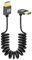 RIIEYOCA 8K 90 Grados HDMI a HDMI Cable en Espiral Corto, ángulo Descendente 48Gbps de Alta Velocidad HDMI2.1 Soporte 8K @ 60Hz, Compatible con Videocámaras, Monitores (Hacia abajo)