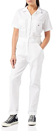 Dickies Women's Flex Cooling Short Sleeve Coveralls Jumpsuit, White, XXL