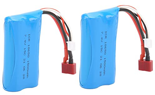 Batteria Lipo 15C da 7,4 V 1500 MAh, Facile da Trasportare e Installare, Batteria Lipo 15C da 1500 MAh per Auto RC, Barca Telecomandata, Giocattoli Telecomandati
