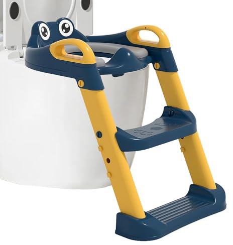 Toilettenleiter Für Kinder, Kindertoilette Für jungens Und Mädchen, 2-in-1 Kinder Toilettensitz Mit Treppe, Klositz Für Kinder,Toilettensitz Kinder Toilettenaufsatz Für Kinder 1-7 Jahre