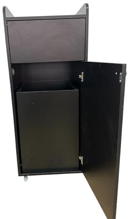 Prosofa Meuble poubelle pour fast food, snack, caféteria, restauration rapide, professionnel, horeca en panneau mélaminé avec bac de trie en PVC et trappe à bascule coloris NOIR