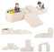 GOPLUS Bloques de Escalada de Espuma con Piscina de Pelotas, 5 Juguetes y Bloques de Escalada con Funda de Tela Suede, Espuma de Alta Densidad, Actividad de Juego Blando para Trepar (Beige)
