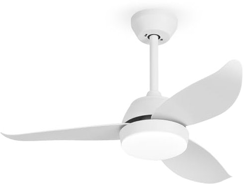 Ventilatore da Soffitto con Luce LED 36 - 6 Velocità, 3 Luci Regolabili, Motore DC Silenzioso, Telecomando e Timer, Funzione Inverso Estate/Inverno - Per Camera da Letto, Soggiorno, Casa Moderna