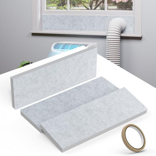 Memrita Thickened Insulation Foam Panels for Portable Air Conditioner Window Seal Kit, Double Layer Air Conditioner Window Seal Panels for Seal Gap, Heat Insulation, Noise Reduction, 3 Pack