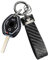 ATFIGII Coque de clé de Voiture Compatible avec BMW E46 E39 E38 E53 E83 X3 X5 Z3 Z4 3er 5er 7er Autocoque de clé de Voiture Kohlenstoff-Muster Coque de cles mit Porte clé C-Noir