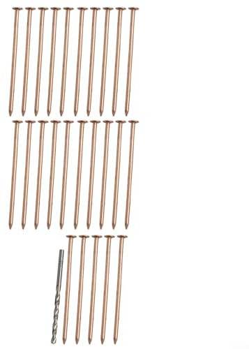 Zilimontt Tree Stump Removal Copper Nails, 4 Inch Root Killing Spikes Hardware Kit, With Drill Bit, For Unwanted Trees Garden Clearing Management (20pcs)