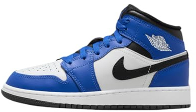 NIKE Air Jordan 1 Mid GS Grade School Trainers Sneakers Fashion Shoes DQ8423-402 Game Royal/White Size UK5 (EU38)