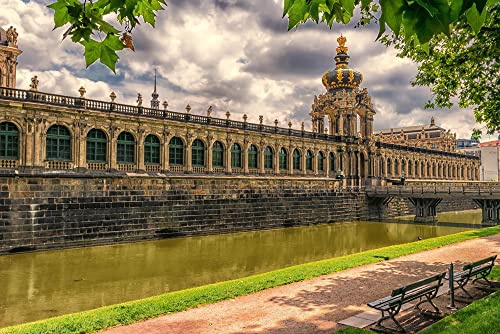 hansepuzzle 24154 - Zwinger Dresden Puzzle 2000 Teile - Gebäude Puzzle mit hochwertiger Aufbewahrung: Kartonbox und wiederverschließbarem Beutel - Format 90 × 60 cm