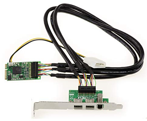 KALEA-INFORMATIQUE Mini PCIe Firewire 800 und 400 IEEE1394A und IEEE1394B Controller-Karte auf mPCIe Port mit 2+1 Ausgängen und TI Chipsatz.