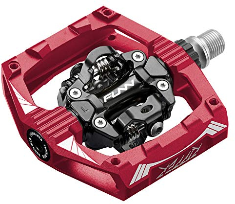 Funn Ripper Mountain Bike Clipless Pedals, Rocker Clip/Federbelasteter Einrastmechanismus, Kompatibel mit SPD Cleats, 9/16 CrMo Achse Fahrradpedale für MTB/Gravel Cycling (Rot)