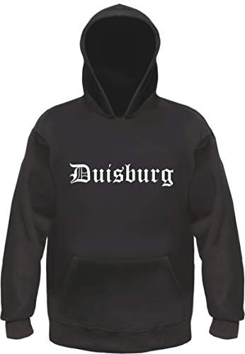 Duisburg Kapuzensweatshirt - Altdeutsch - Bedruckt - Hoodie Kapuzenpullover XL Schwarz