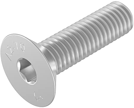 Vis à tête fraisée SECCARO M5 x 20 mm, acier inoxydable V2A VA A2, DIN 7991 / ISO 10642, à six pans creux, 20 pièces