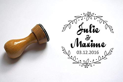 Hochzeitsstempel Benutzerdefinierte Stempel. Zur Personalisierung des Briefumschlags, mit den Namen und datum