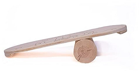 Bextreme Balance Board 100 % Holz 80 x 32 x 2 cm + Rolle 13 cm Durchmesser gefüttert mit Plüsch Indo Board für Gleichgewichtstraining, Trikes, Fitnes, Übungen