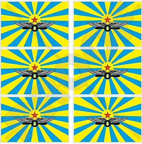 SOWJETISCHES UNION Luftwaffe Flagge CCCP USSR 40mm Mobile, Handy Vinyl Mini Aufkleber, Abziehbilder x6 Stickers