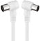 CABLEPELADO Cable antena TV macho hembra, cable coaxial antena de TV, Cable antena TV 90º acodado, Cable televisión, decodificador, HDTV, DVB-T2, DVB-C, DVB-S, TV y Radio, 75 Ohm, Blanco, 5 metros